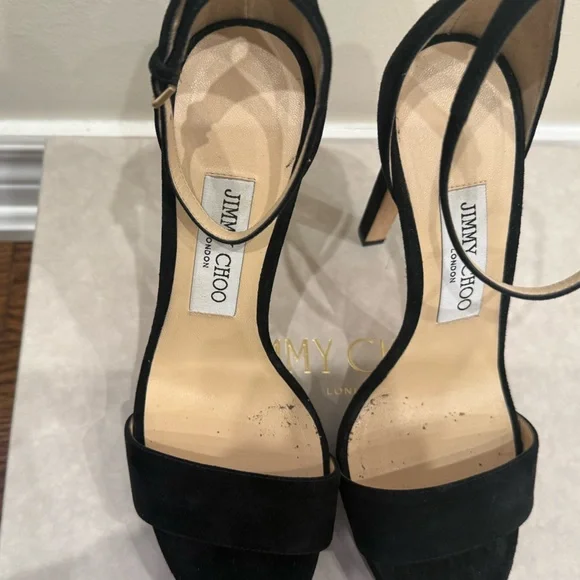 Jimmy Choo Alva 120 Suede Women's Heel Sandals- Black - Picture 9 of 11